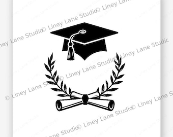 Graduierung Feier SVG | Cap Diploma Quaste Laurel Sterne | Digitaler Download