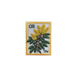 Geborduurde patch met afbeelding van de Oregon-druif, de staatsbloem, 7,6 cm (3 inch) om op te strijken of op te naaien. Reissouvenirpatch van de VS voor rugzakken, hoeden en kleding.