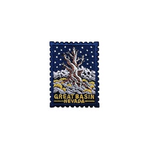 Great Basin National Park Stamp Vintage Embroidered Patch, 3" Iron On/Sew On Nevada Adventure Souvenir Patch for Backpacks Hats Clothes
