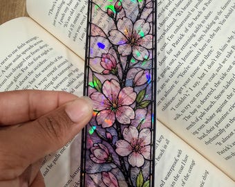 Glasmalerei inspiriert Lesezeichen | Transparentes Blumen | Laminiertes Lesezeichen für Bücherliebende