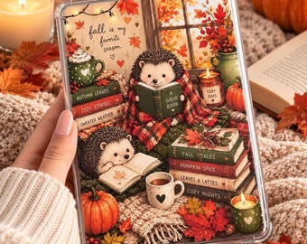 Inserto Kindle de otoño, decoración literaria otoñal con acabado holográfico