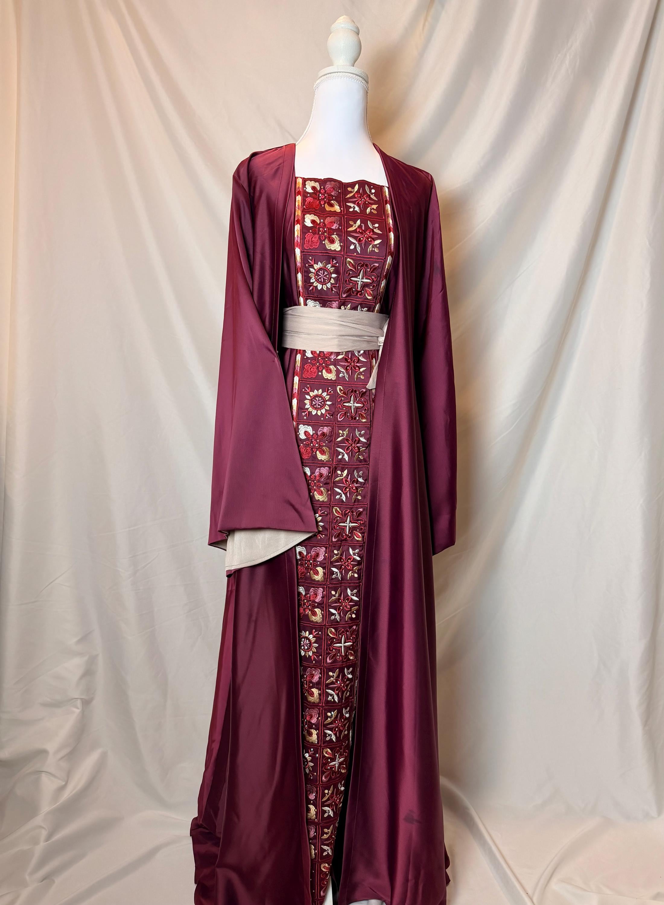 burgundy eid dress Maroon Flame- 3Pc Formal Eid Dress