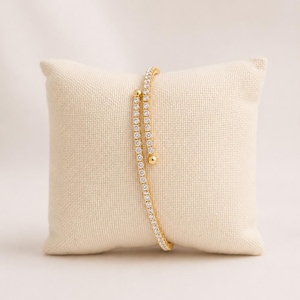 18K Gold Plated Crystal Cuff Bracelet, Adjustable Open Bangle, Waterproof Bracelet, Hypoallergenic CZ Bracelet, Minimalist Bracelet