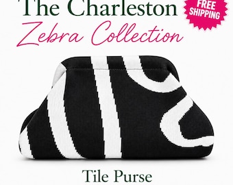 Mahjong Tile Purse | Mahjongg Bag | Player & Hostess Gift | Charleston Zebra Collection