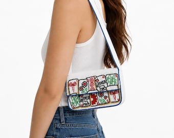 The Winning Hand Beaded Mahjong Purse | American Mahjong Shoulder Bag | Mahjong Lover Gift | Pre-Order