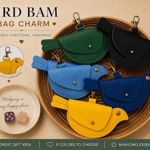 Bird Bam Bag Charm / Dice Holder - Perfect Mahjongg Hostess Gift - Organza Bag Included Ready To Gift