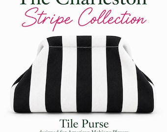 Mahjong Tile Purse | Mahjongg Bag | Player & Hostess Gift | Charleston Large Stripe Collection