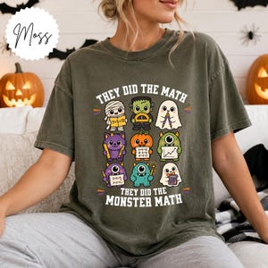 Math Teacher Halloween Shirt,They Did The Monster Math Tee, Spooky Teacher Gift, New Math Teacher Halloween Gift,Comfort Colors Tee