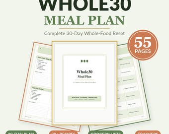 Whole30 Meal Plan | 30-Tage Vollwertrezepte, Einkaufslisten (Digitaler Download)
