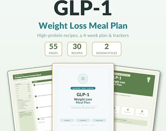 GLP-1 Weight Loss Meal Plan | High Protein Recipes, 4-Week Plan (Digital Download)
