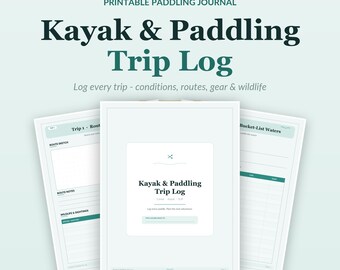 Printable Kayak Paddling Trip Log | Canoe SUP Route Tracker (Digital Download)