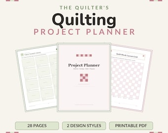 Quilting Project Planner Printable PDF | Quilt Pattern, Fabric, WIP Tracker (Instant Download)