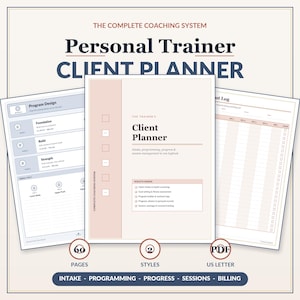 Personal Trainer Client Planner | Fitness Coach Workout Program Management (PDF)