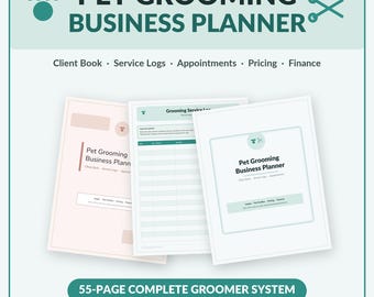 Pet Grooming Business Planner | Client Log, Service Organizer (Instant Download)