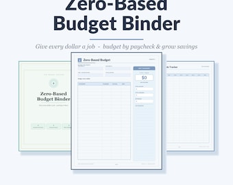 Zero-Based Budget Binder | Monatlicher Bill Tracker, Arbeitsbuch für Ausgabenersparnisse (Digitaler Download)