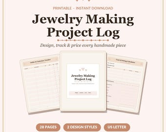 Jewelry Making Project Log Printable | Design, Inventory, Costs, Orders (Digital Download)