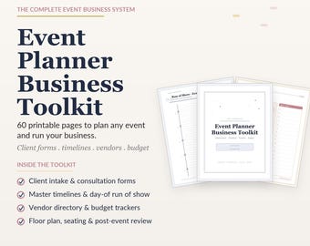Kit di strumenti aziendali per organizzatori di eventi in formato PDF stampabile / Acquisizione clienti / Svolgimento dell'evento / Monitoraggio del budget dei fornitori / Organizzatore di eventi / Download immediato