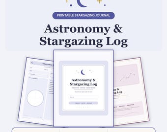 Printable Astronomy Observation Log | Stargazing Night Sky Journal (Digital Download)