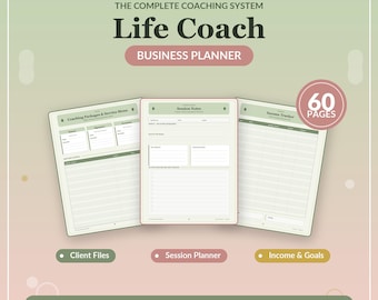 Life Coach Business Planner | Client Session Tracker, Goal Notes (Instant Download)