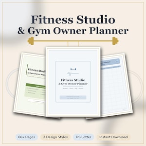 Fitness Studio Gym Owner Planner | Member Class Schedule, Revenue Tracker (Digital Download)