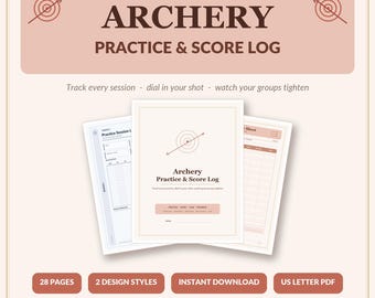 Bogenschießen Übungs Punkte | Bogenschützen Training Tagebuch, Pfeil Tracker (Instant Download)