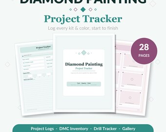 Diamond Painting Project Tracker | Log Kit, DMC Colors, Drill Inventory (Digital Download)