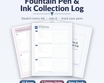 Füllfederhalter Tinte Sammelalbum | Swatch Journal, Stift Bestandsverfolgung (PDF Download)