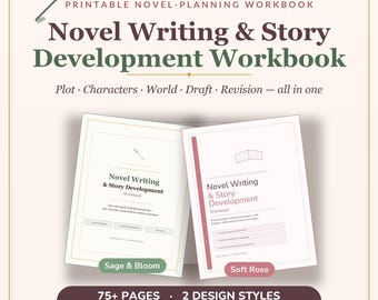 Novel Writing Planner, Story Development Workbook (PDF Download)