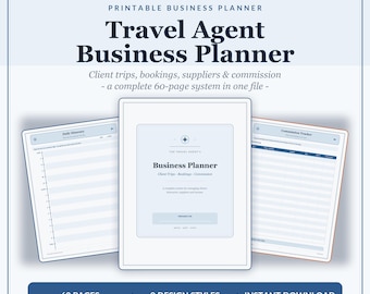 Travel Agent Business Planner | Client Trip Tracker, Booking Organizer (Instant Download)