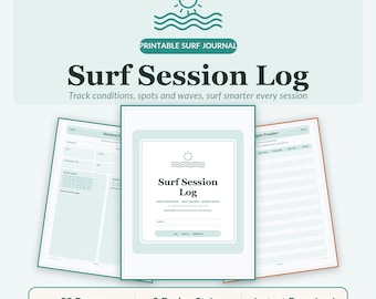 Printable Surf Session Log | Wave Conditions, Spot Tracker (Digital Download)