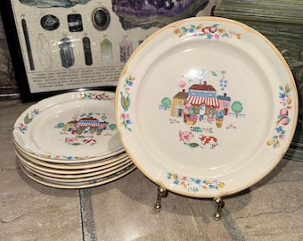 Heartland Village International Tableworks Stoneware Saucers and Salad Plates