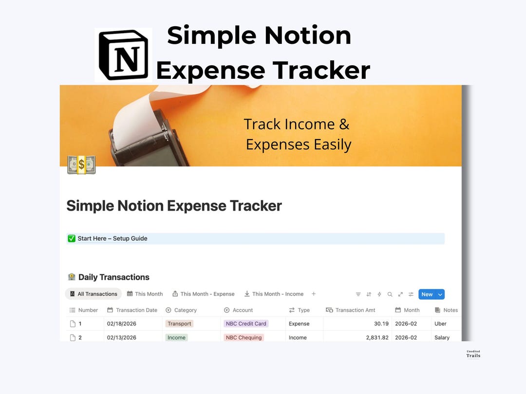Notion Expense Tracker Template | Minimal Budget Planner | Monthly ...