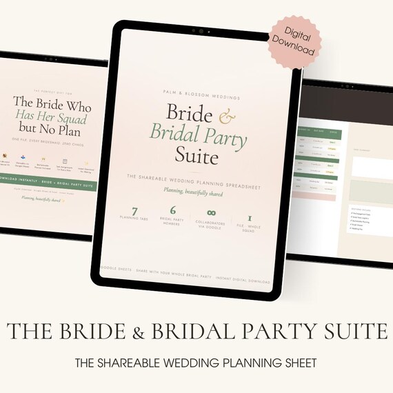 Bridesmaid Proposal Kit — Bride + Bridal Party Suite | Will You Be My Bridesmaid Card, Shared Planning Spreadsheet & Getting Ready Timeline