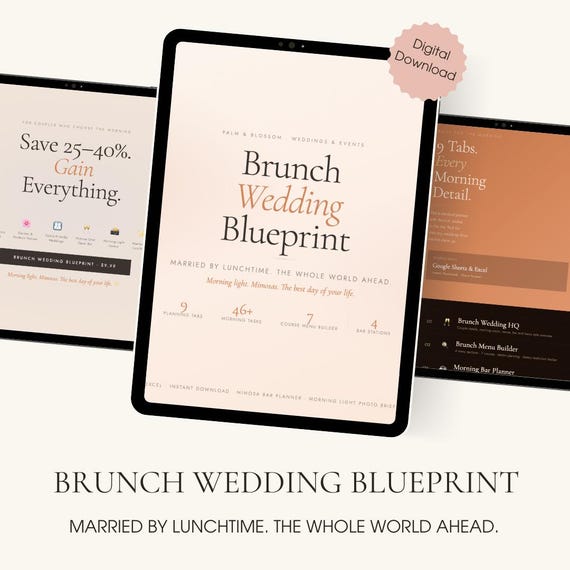 Brunch Wedding Planner | Morning Micro-Wedding Blueprint | Vow Guide + Budget  + Guest List | Wedding Must Haves | Elopement | Digital
