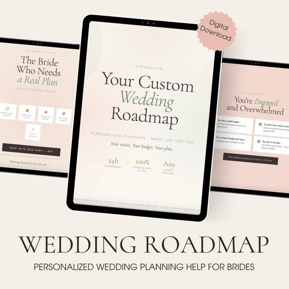 Custom Wedding Roadmap — Personalized Wedding Planning Help | Budget Wedding Ideas | Wedding Planner | Bride Gift | Digital Download