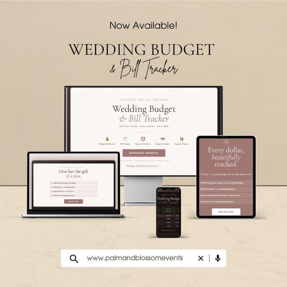 Wedding Budget Spreadsheet — Budget & Bill Tracker for Couples | Google Sheets Excel | Expense Tracker, Debt Tracker, Wedding Planner Budget