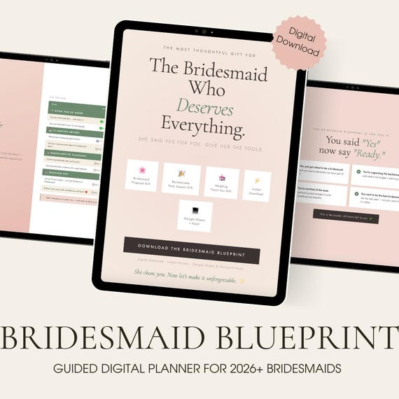 Bridesmaid Blueprint — Bachelorette Planner & Bridesmaid Checklist | Google Sheets and Excel | Bridesmaid Gift | Digital Download