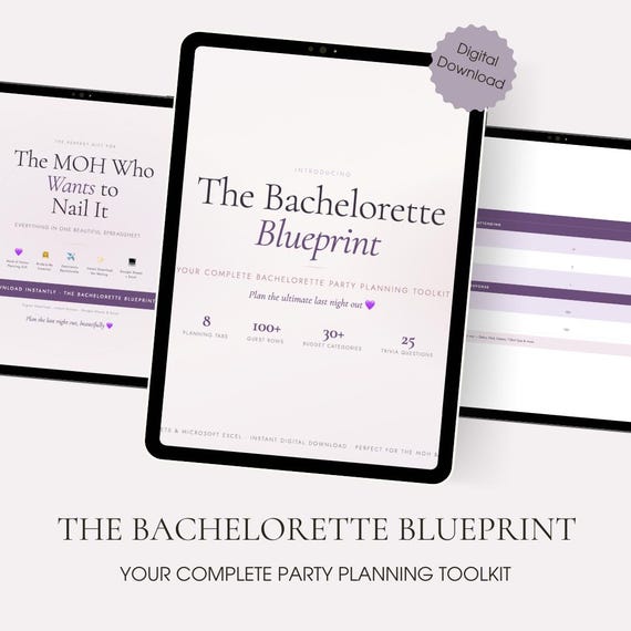 Bachelorette Planner Spreadsheet | Bachelorette Party Planning Kit | Budget, Guest List & Itinerary | Google Sheets | Digital Download