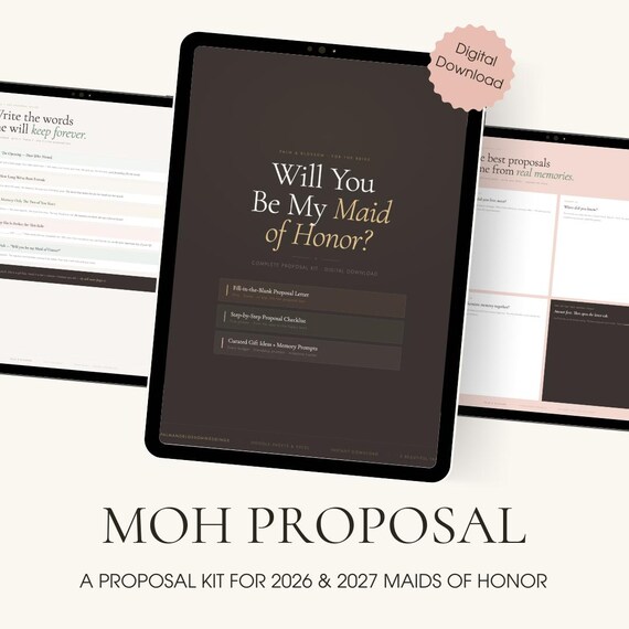 Will You Be My Maid of Honor Proposal Kit | Maid of Honor Proposal Box | Bridesmaid Proposal Card | MOH Ask Template | Digital Download