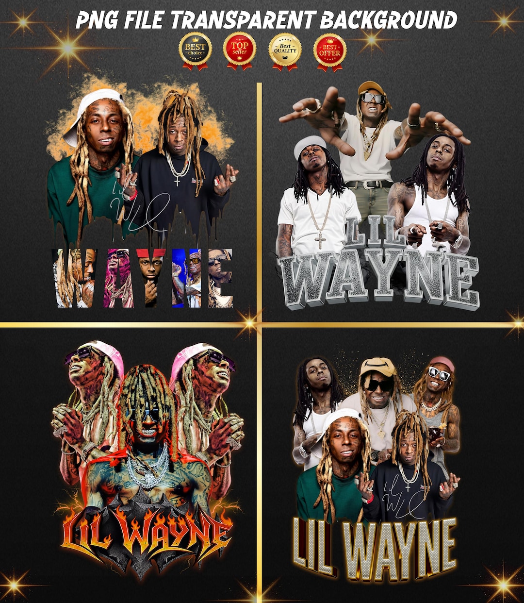Lil Wayne PNG, T-shirt Design, Hip Hop Rapper Digital Download (digital ...