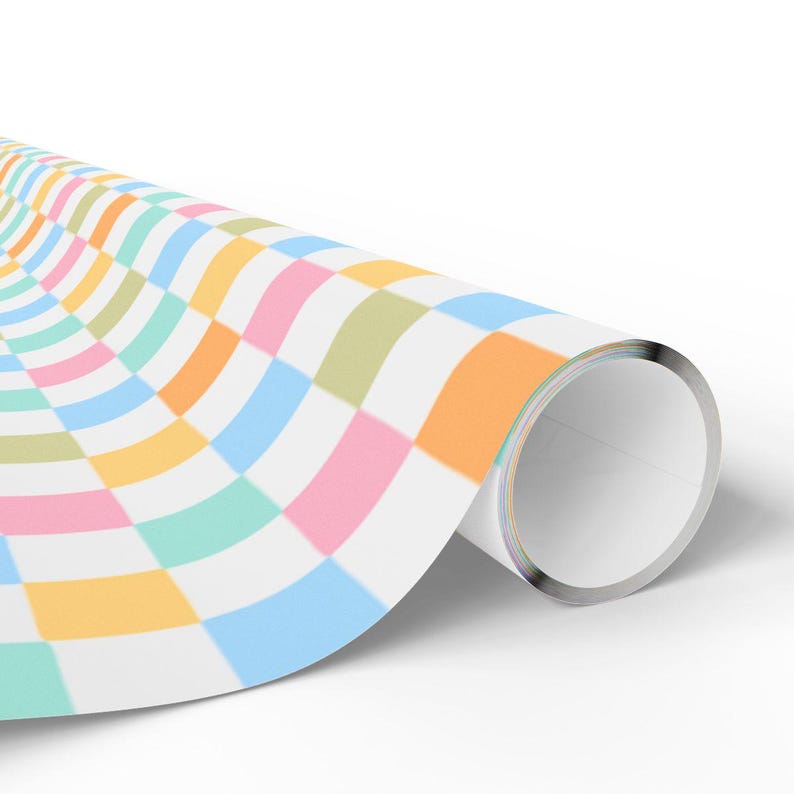 Pastel Checkered Pattern Wrapping Paper, Colorful Gift Wrap, Rainbow Squares Wrapping Sheets, Birthday Party Supplies, Unique Design