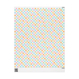 Colorful Checkered Pattern Print, Vibrant Square Design, Geometric Art, Multicolor Home Decor, Rainbow Check Grid, Pastel Checkerboard