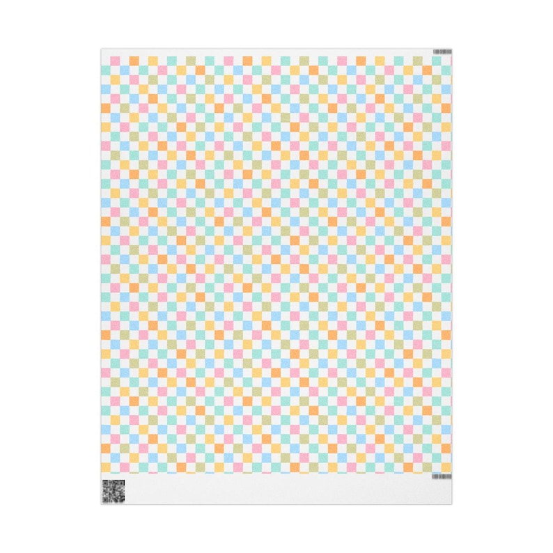 Colorful Checkered Pattern Print, Vibrant Square Design, Geometric Art, Multicolor Home Decor, Rainbow Check Grid, Pastel Checkerboard