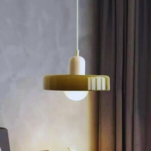 Nordic Retro Glass Pendant Lights Khaki + White