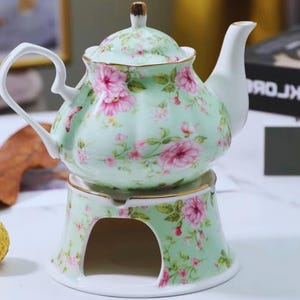 400ml English British Fine China Teapot With Heating Base