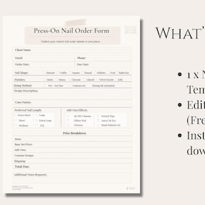 Press-On Nail Order Form Template | Editable Canva Client Form (Digital Download)