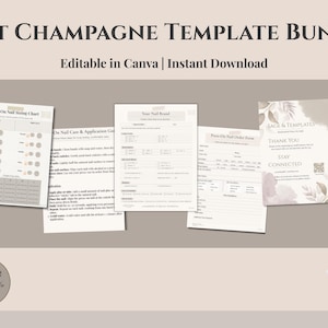 Press-On Nail Templates Bundle | Editable Canva Forms for Nail Techs Client Tools