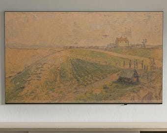 Samsung Frame TV Art | Vintage Rustic Farmhouse Landscape Painting | Digital Download |