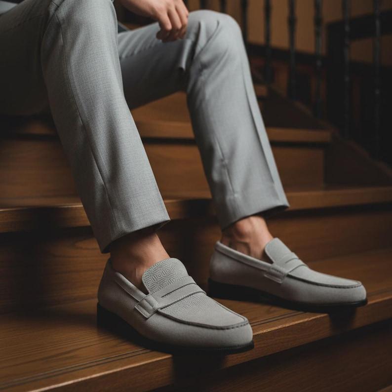 slim fit dress slacks ZXQ Men's Genuine Suede Leather Gray Business Casual Dress Shoes Golden Yellow Camel / 10 main image 0