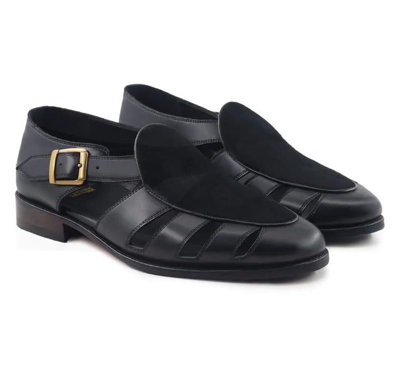 mens black dress sandals Leather Closed Toe Men fisherman sandals men Long Cool Woman In VENDOR COLOR-BROWN or jeans and pull Waist:54